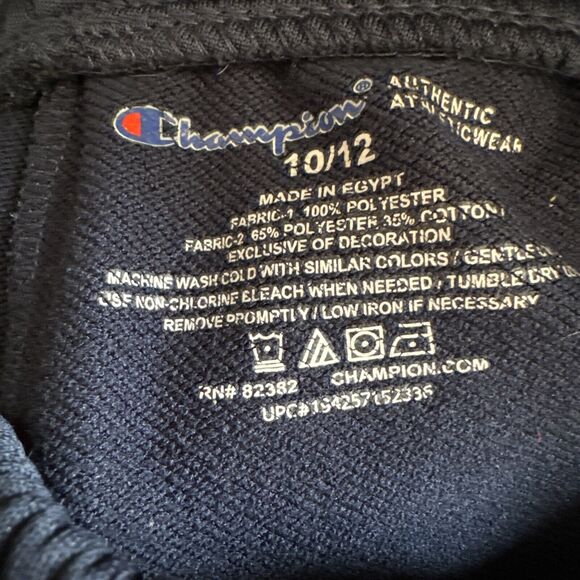 Champion Sweatpants Jogger Pants Big Boys Size 10-12 Big Kids Blue Gray Stripe - Picture 8 of 8